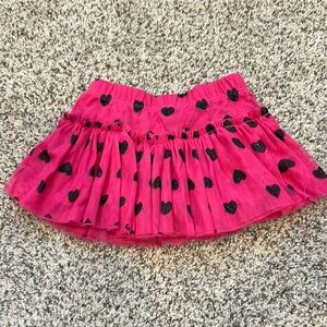 Juicy Couture Pink Skirt with Black Heart Pattern